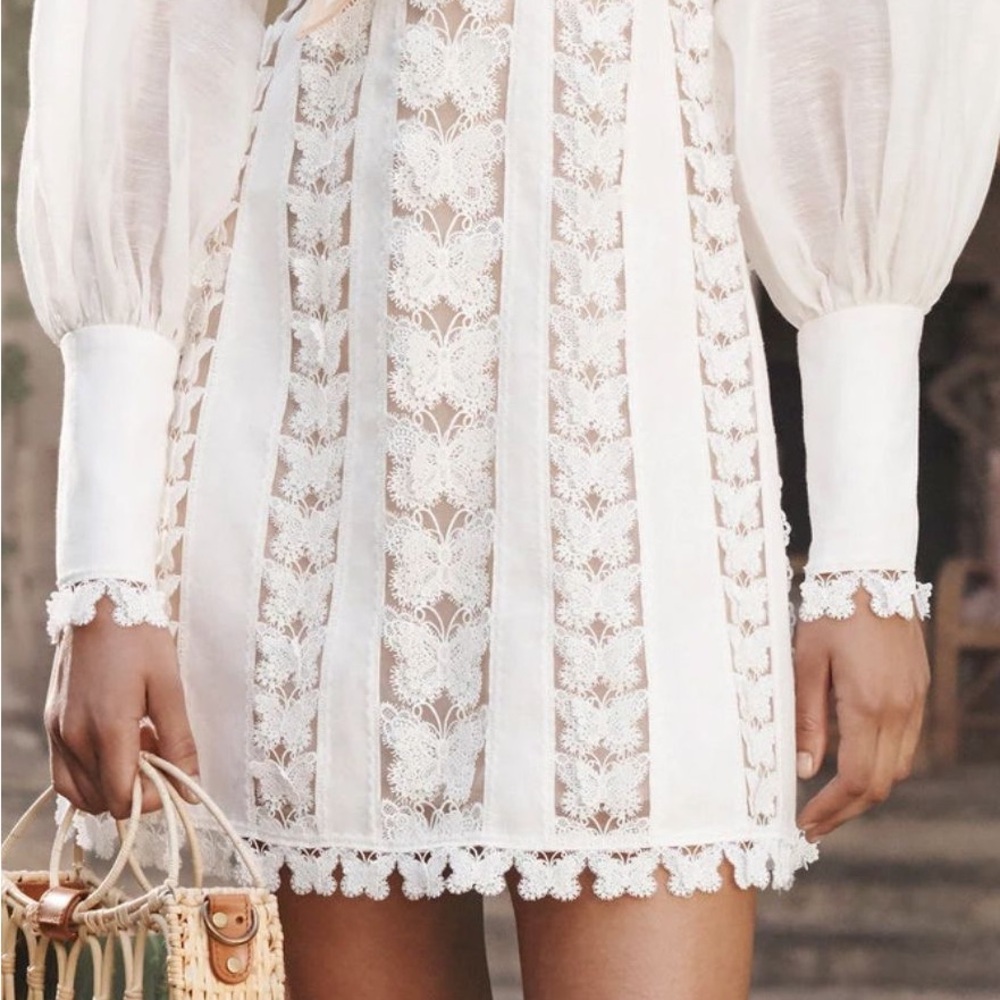 Zimmermann
Flutter Butterfly Lace Long Sleeve Linen Dress. - Picture 3 of 14